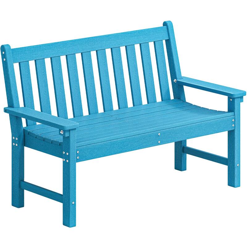 2-person HDPE Outdoor Seating Patio Bench with Arms and Back