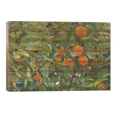 Oranges Print On Wood by Simon Kozhin - Multi-Color