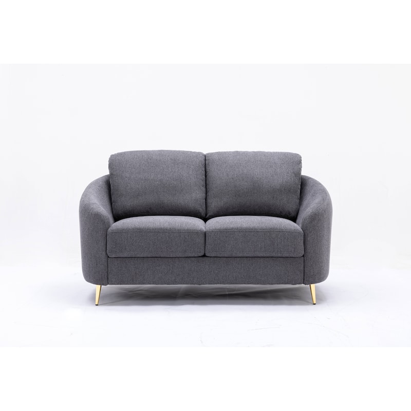 Gray Linen Loveseat