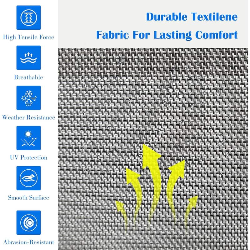 Patio Folding Chairs Set of 2, Padded Textilene Fabric Seat