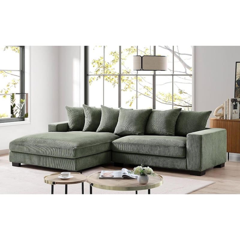 Payan 102.4 inch Wide Corduroy 2-Piece Sectional Sofa