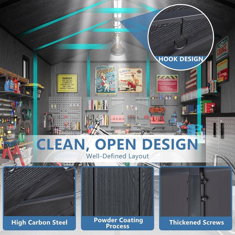 Bezseller Outdoor Storage Tool Shed with Door and Floor
