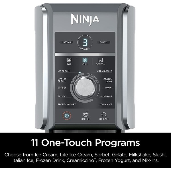 Ninja NC501 CREAMi Deluxe 11-in-1 Ice Cream Maker (Silver) - Bed
