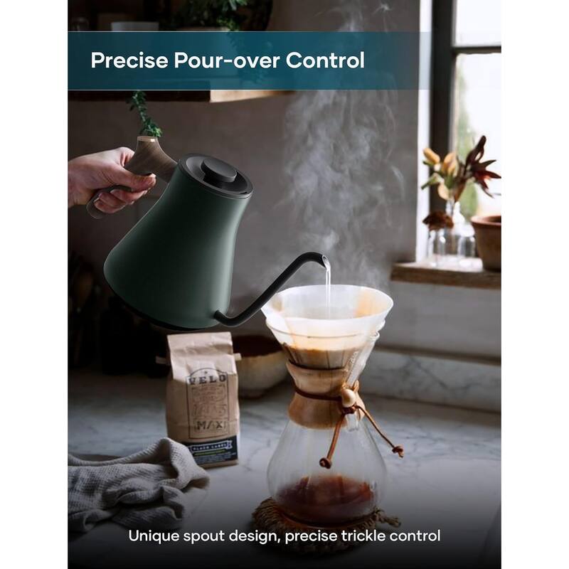 0.9L Gooseneck Electric Kettle,Stainless Steel Inner, Quick Heating