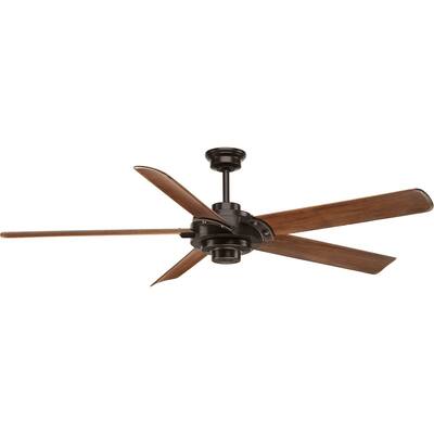 Ellwood Collection 68" Carved Wood Blade Ceiling Fan - 68 in x 68 in x 15.7 in
