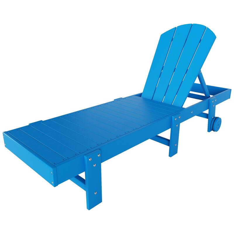 Polytrends Laguna Hdpe All Weather Outdoor Patio Pool Reclining Armless Chaise Lounge With Wheels (Set Of 2)