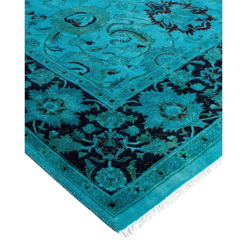 Overdyed, One-of-a-Kind Hand-Knotted Area Rug - Blue - 4' 0" x 6' 6"