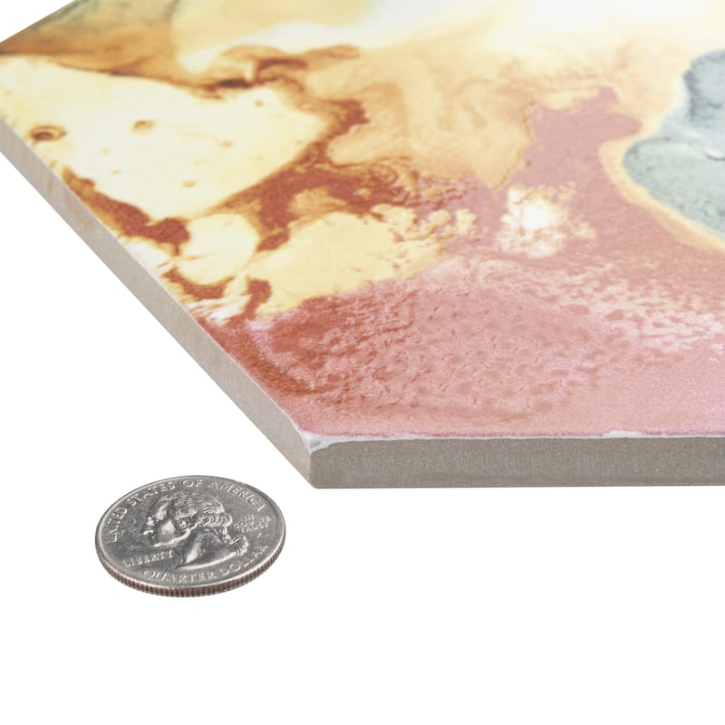 Merola Tile Raktion Hex Decor 8-5/8" x 9-7/8" Porcelain Floor and Wall Tile