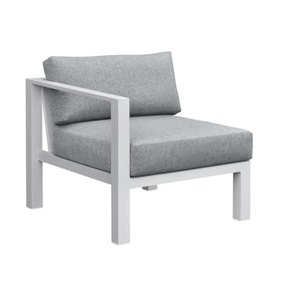 Nash Outdoor Alumnum Left Arm Chair with Cushions, Buff