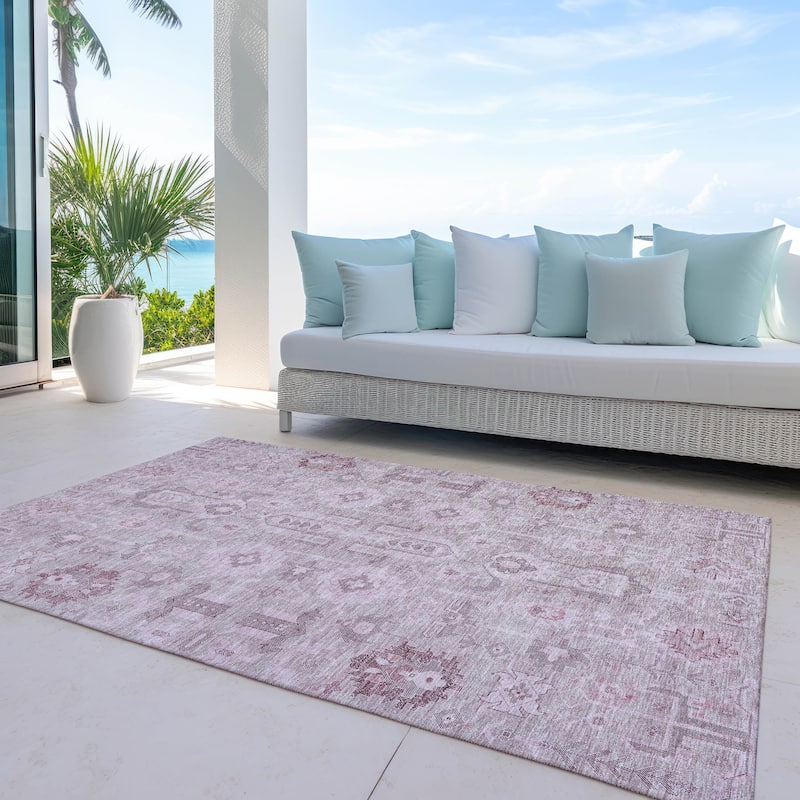 Machine Washable Indoor/ Outdoor Chantille Traditional Boho Rug
