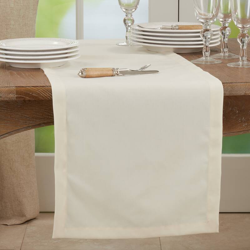 Everyday Design Solid Color Table Runner - Ivory - 16"x72"