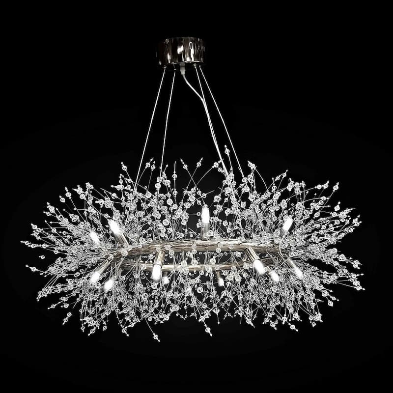 Crystal Chandelier 38" Firework Lighting Starburst Pendant light