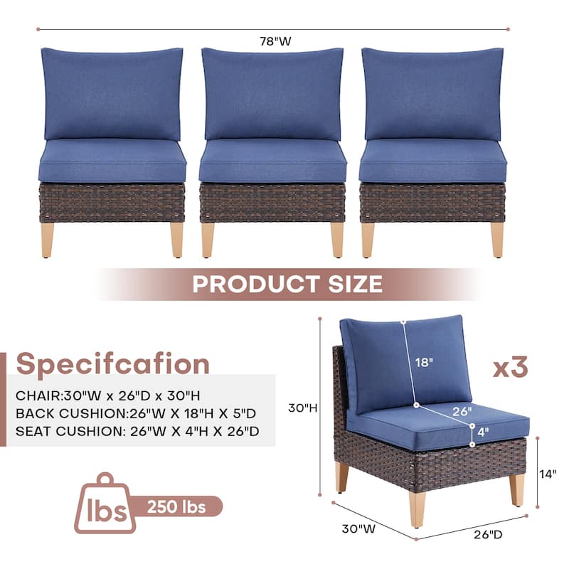 Outdoor Patio Sectional Sofa Wicker Sofa