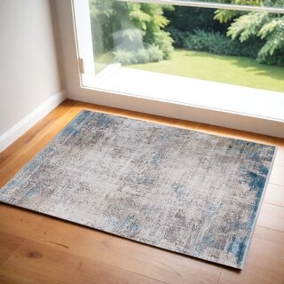 Stylish Rectangle Area Rug with Abstract Design - 38' X '26' X '0.32 ...