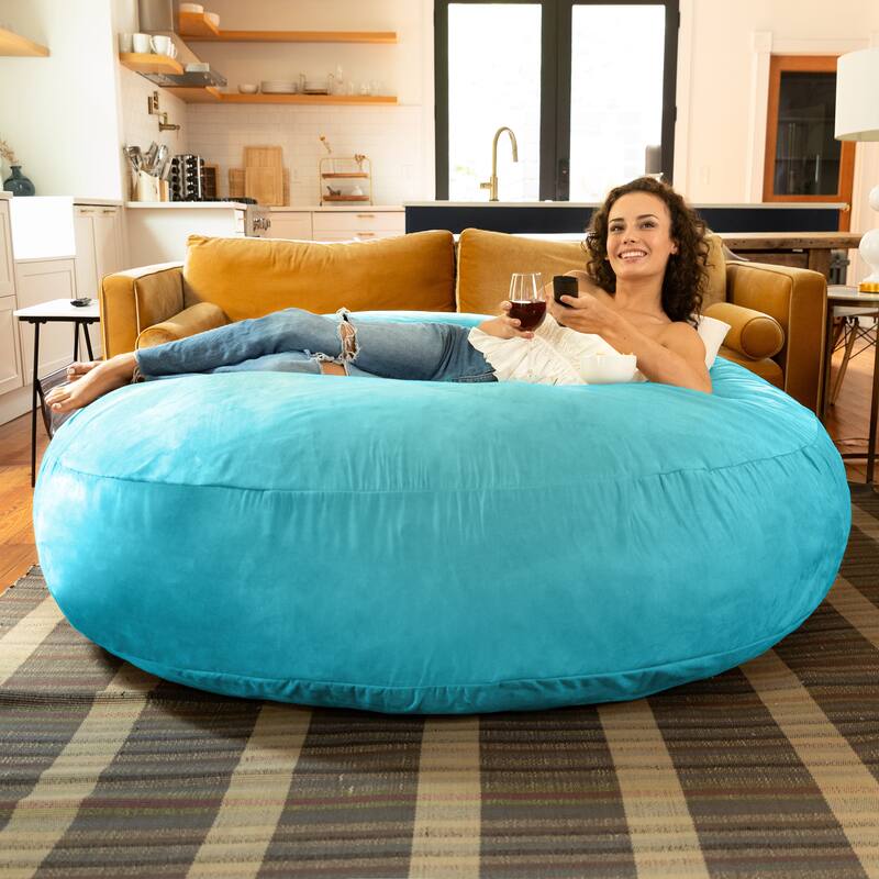 Jaxx 6 Foot Cocoon - 2-in-1 Giant Bean Bag Chair for Adults & Convertible Bean Bag Bed