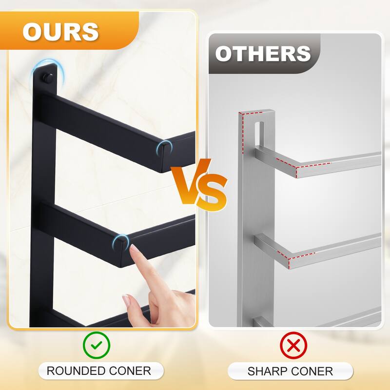 WOWOW Modern Wall-Mounted Stainless Steel Tiered Three-Tier Towel Rack