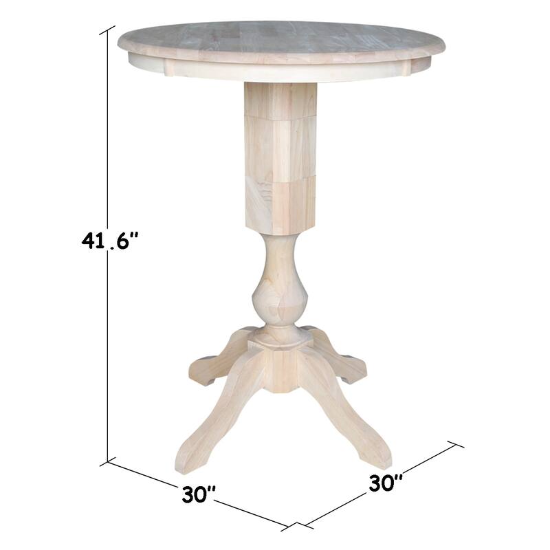 30" Round Top Pedestal Dining Table - Unfinished