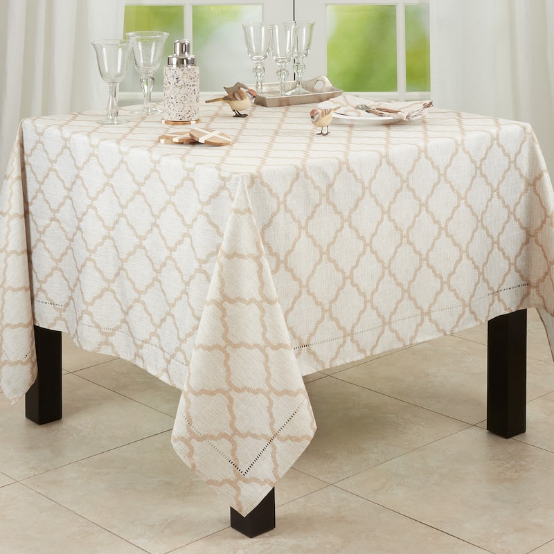Tablecloth With Laser-Cut Hemstitch Design