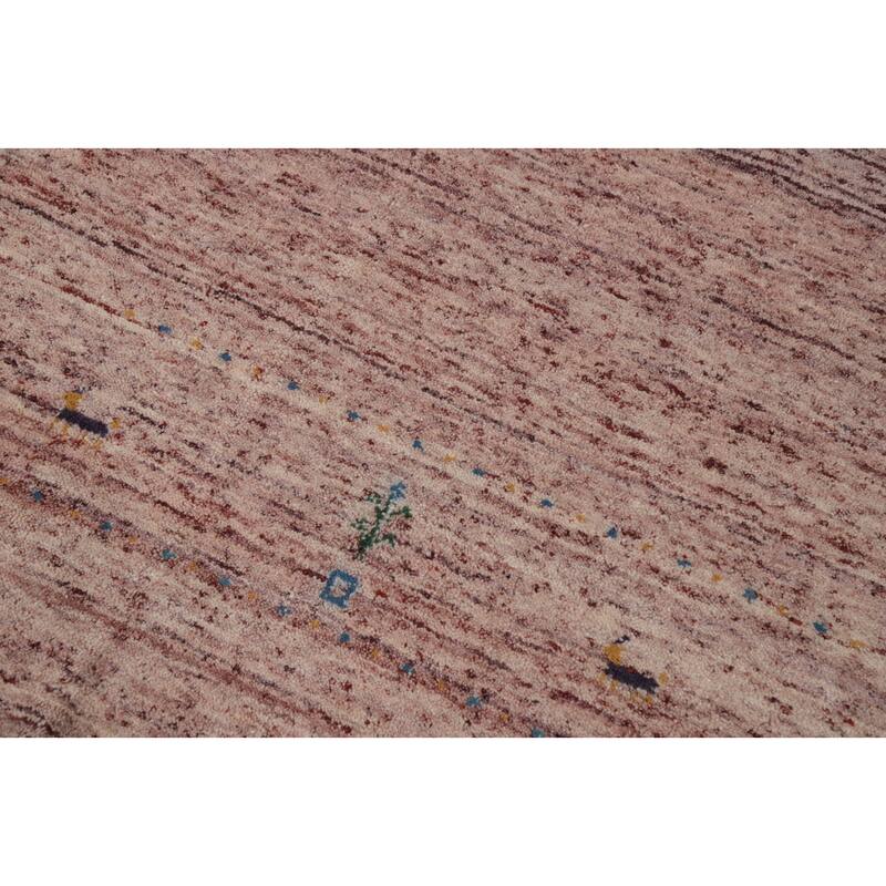 Hand Knotted Oriental 100% Wool Carpet Tribal Animal Pictorial Pink Gabbeh Area Rug - 10' 8'' X 7' 9''