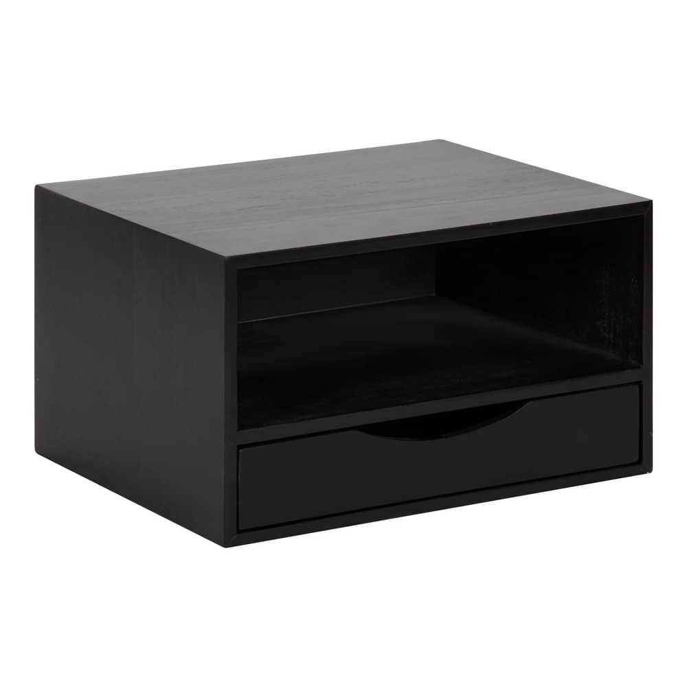 Kate and Laurel Hutton Floating Wall Shelf with Drawer - 12.5x10x7
