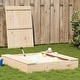 preview thumbnail 1 of 16, vidaXL Sandpit with Cover Sandbox Patio Outdoor Play Equipment Solid Wood Pine - 43.7" x 43.7" x 7.7" Natural pine