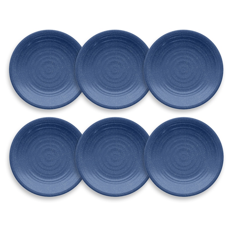 Abode Homewares by TarHong Planta Artisan Salad Plate, 8.5 x 0.8", Set of 6 - Blue