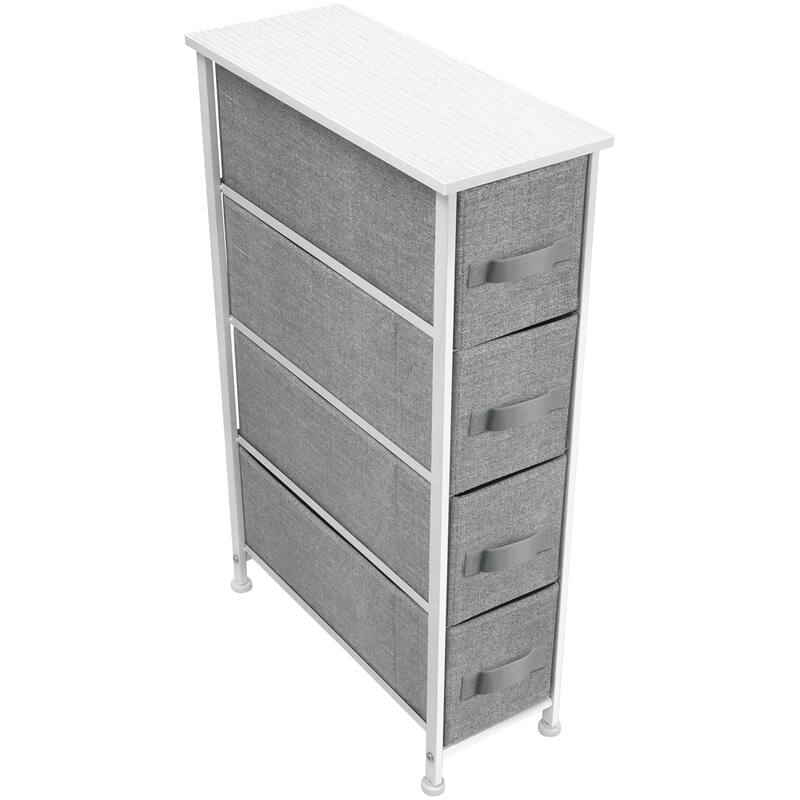 Narrow Dresser Tower with 4 Drawers - Vertical Storage for Bedroom
