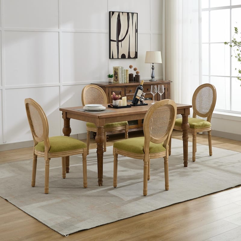Rattan Back Dining Chair Set of 2