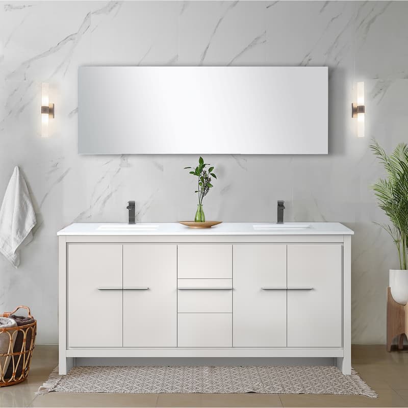 Lafarre Bath Vanity with Quartz Top, Sink, Mirror and Chrome Faucet