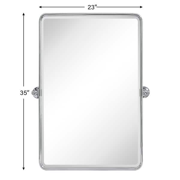 dimension image slide 17 of 25, TEHOME Woodvale Rectangle Vertical Metal Wall Mirrors