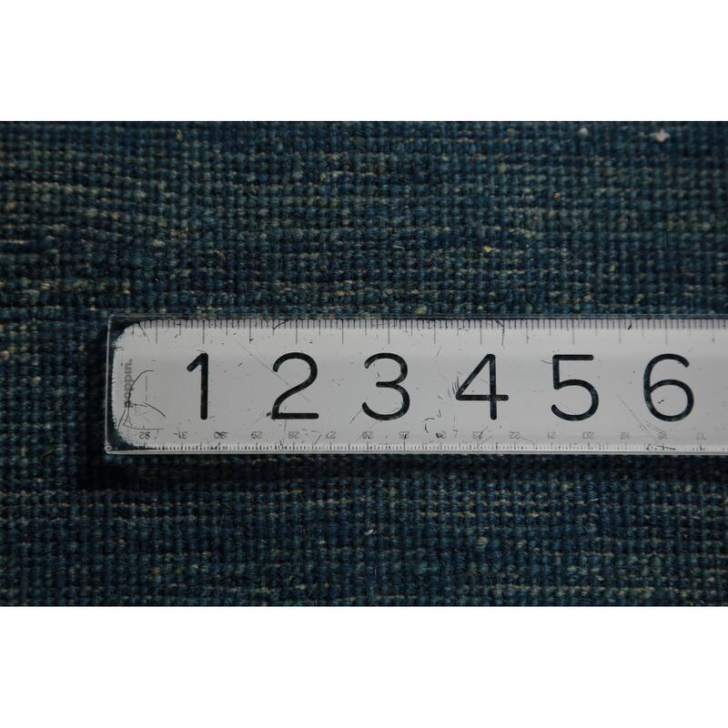 Blue Modern Gabbeh Oriental Rug Hand-Knotted Wool Carpet - 3'11" x 5'9"
