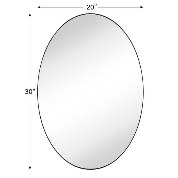 dimension image slide 2 of 3, TEHOME Javell Oval Metal Wall Mirror