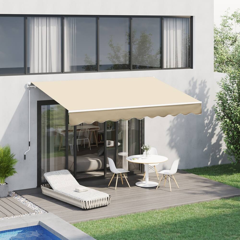 Outsunny 10x8-foot Manual Retractable Sunshade Shelter Awning