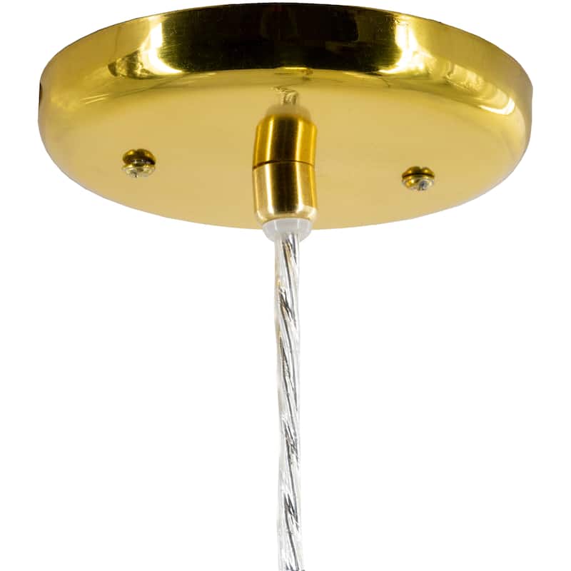 Elida Eclectic Golden Glass 1-light Pendant - 12"H x 6"W x 6"D