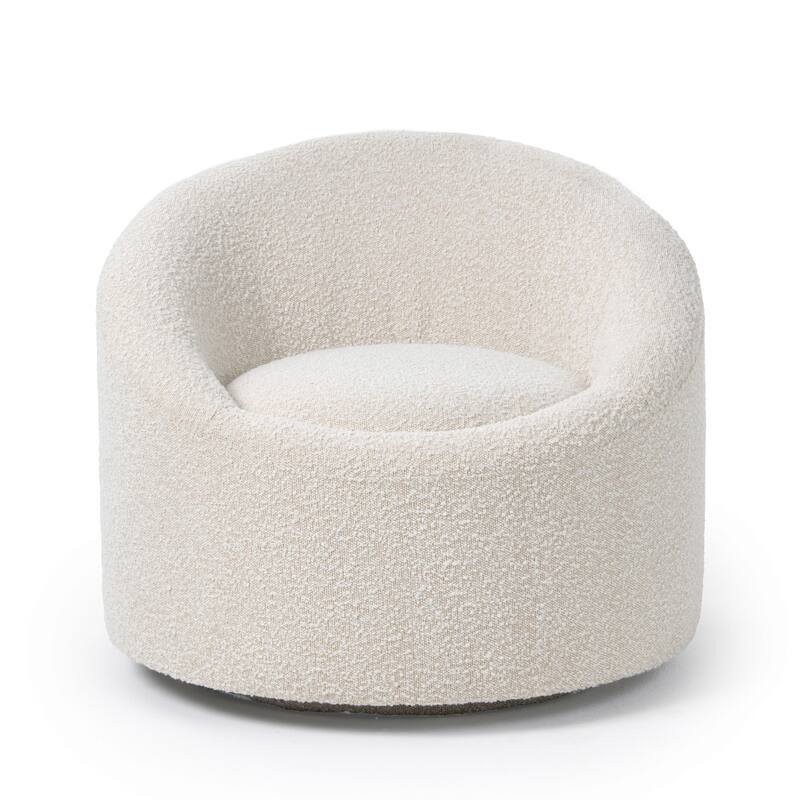 Modrest Frontier Glam Beige Fabric Accent Chair