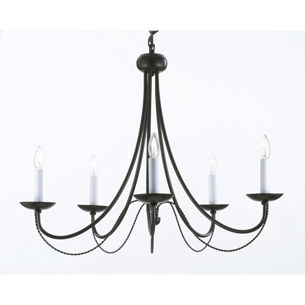 Wrought Iron Chandelier Lighting H22 x W26 - Chandeliers For Bedrooms by Overstock.com