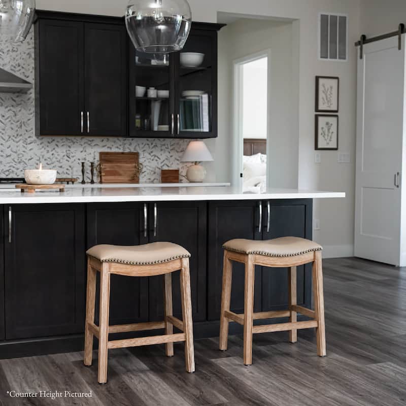Maven Lane 31" Adrien Saddle Kitchen Bar Height Stool - N/A