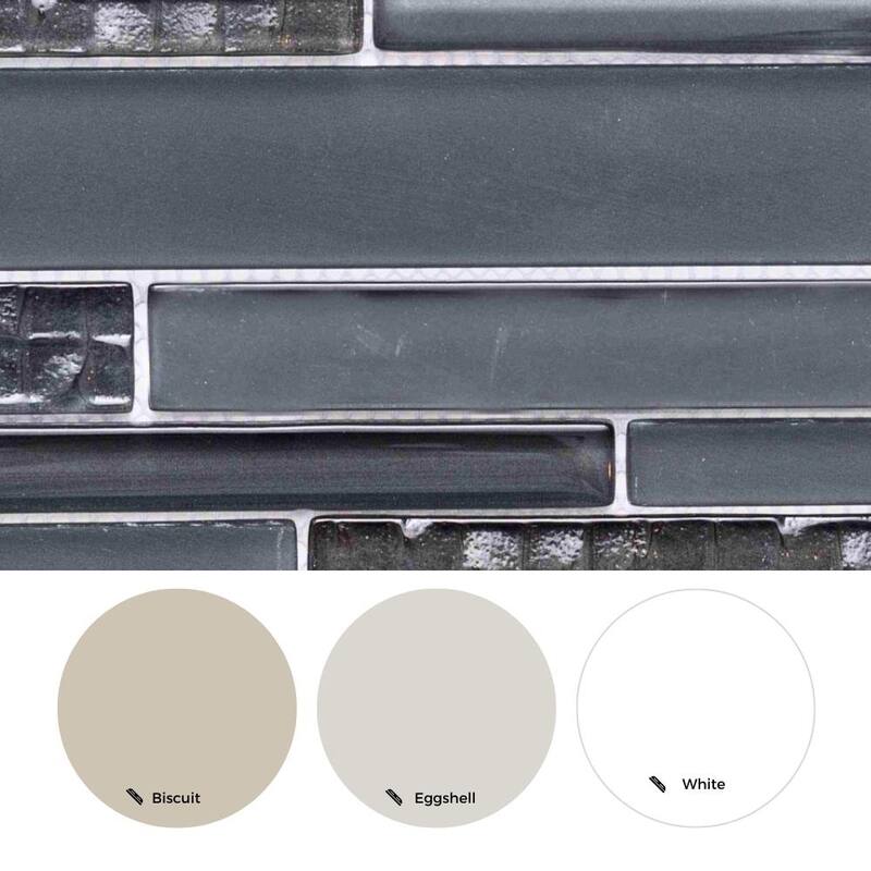 The Tile Life Karma Random Sized Brick Charcoal 12x12 Textured Glass Mosaic Backsplash & Wall Tile