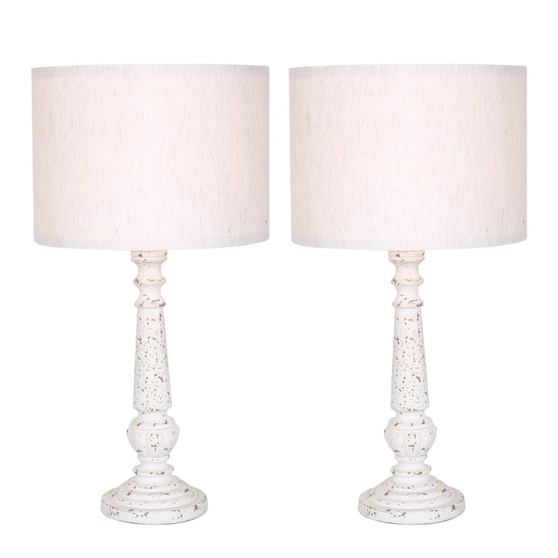 Rustic Table Lamp Bedside Nightstand Lamp Set of 2