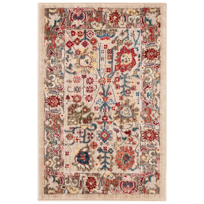 SAFAVIEH Kashan Laureen Oriental Rug with Fringe - 2'6" x 4' - Beige/Taupe