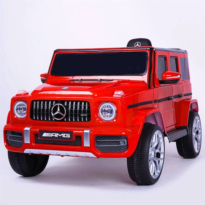 Mercedes-Benz G63 12V Kids Electric Ride-On Car with Remote Control, MP3 Player, LED Lights, Spring Suspension & Seat Belt - Red