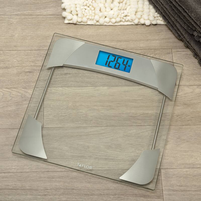 Taylor Digital Bathroom Scale, Glass with Stainless Steel Accents