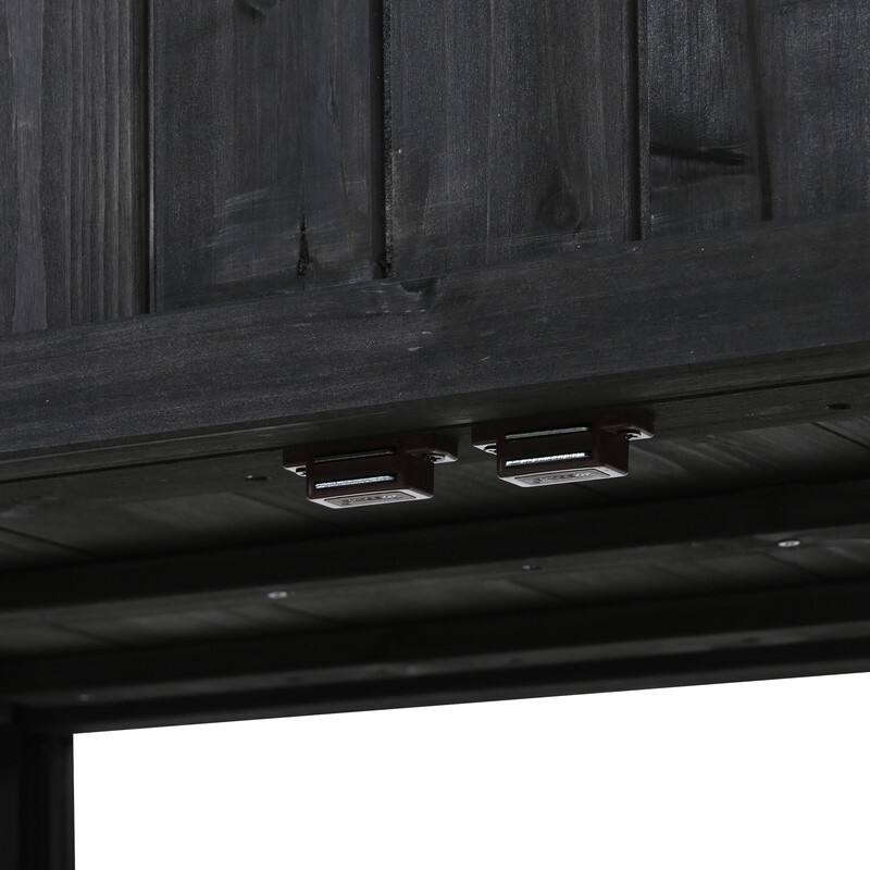 Compact 2-Door Wood Cold Frame Greenhouse with Wheels, 35.4"x17.7"x37.4" Raised Bed for Indoor & Outdoor Gardening - 4'x6'