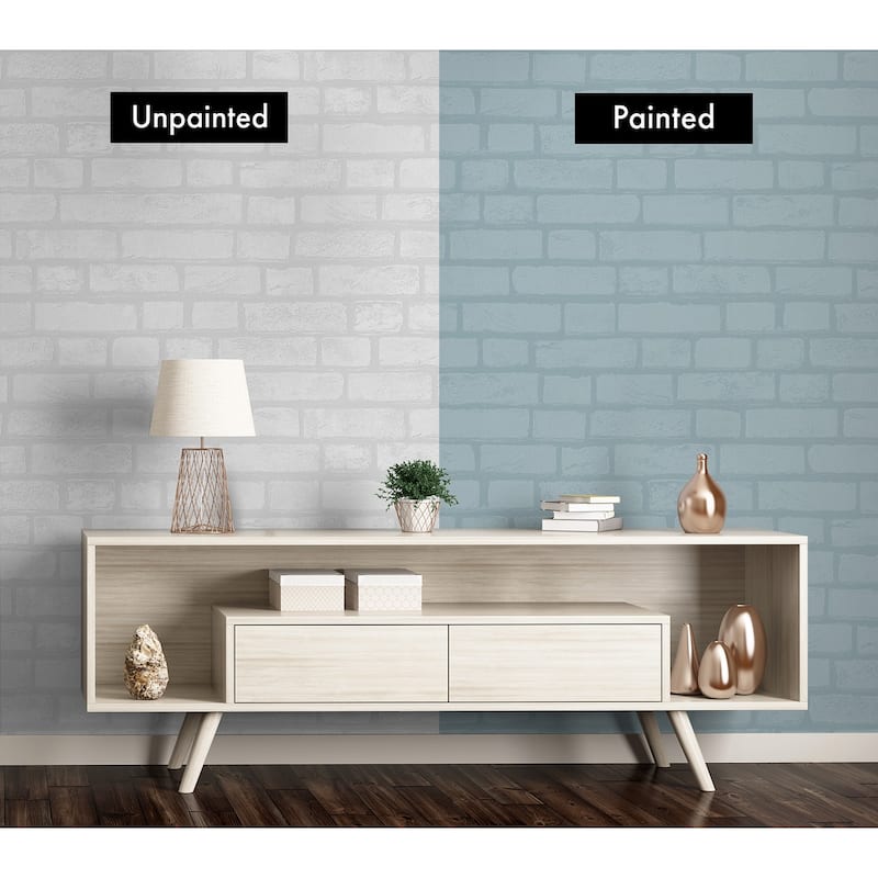 Seabrook Designs Off-White Vintage Brick Paintable Unpasted Wallpaper - 20.9 in. W x 33 ft. L