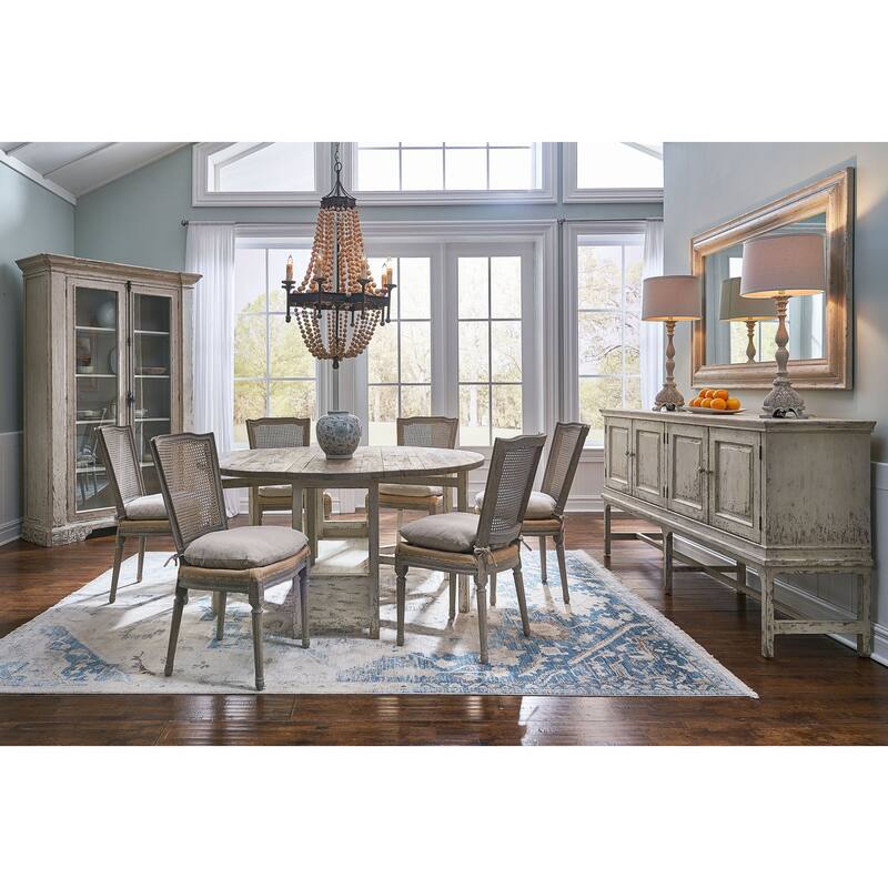 Furniture Classics Morton Reclaimed Pine Upholstered Dining Chair, Driftwood