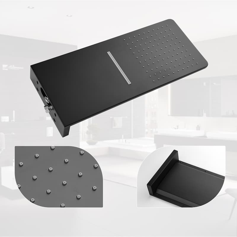 4-Mode Complete 24'' Rain and Waterfall Shower System with 3 Body Jets and Handheld Showerhead