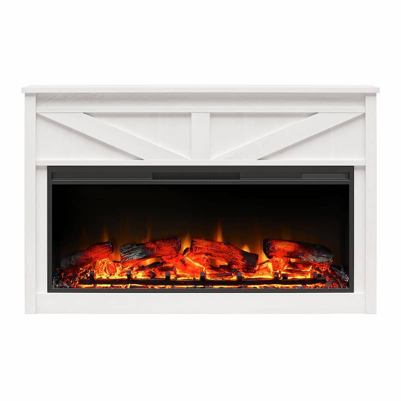 Avenue Greene Becken Ridge Wide Modern Farmhouse Mantel with Electric Fireplace