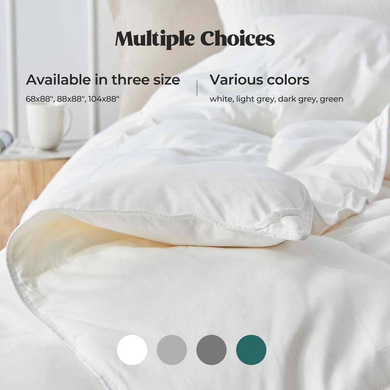 Medium Weight All Season White Goose Fiber Comforter Insert