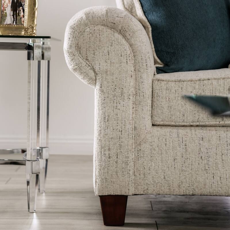 Mecia Transitional Chenille Rolled Arms 2-Piece Sofa Set by Furniture of America