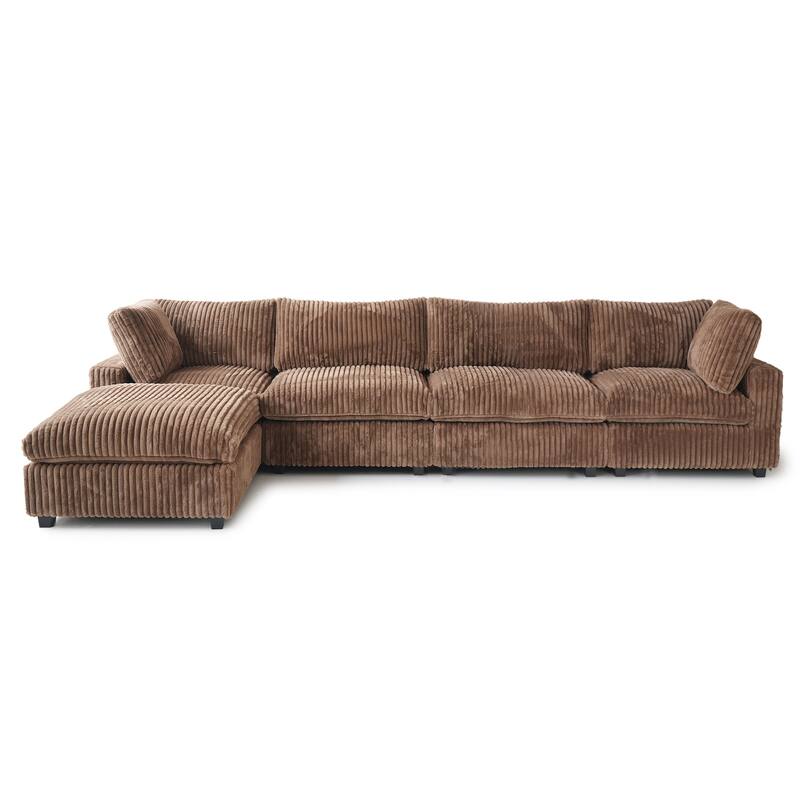 L-shaped Soft Plush Upholstered Modular Sectional Sofa Deep Living Room Couch